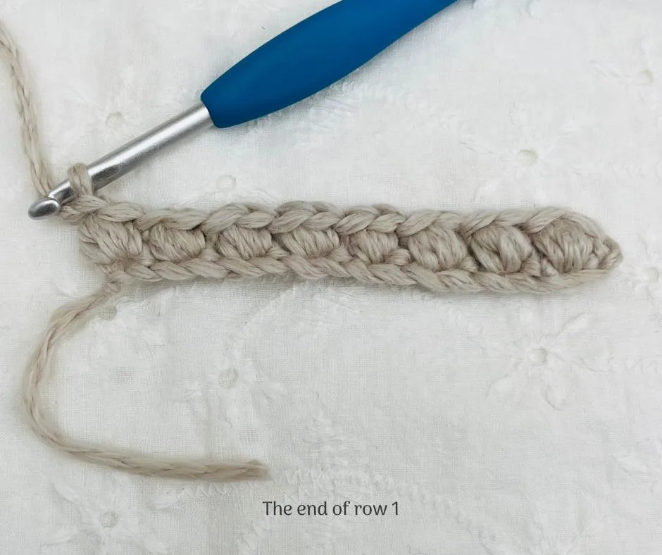 The end of round one of the bean stitch