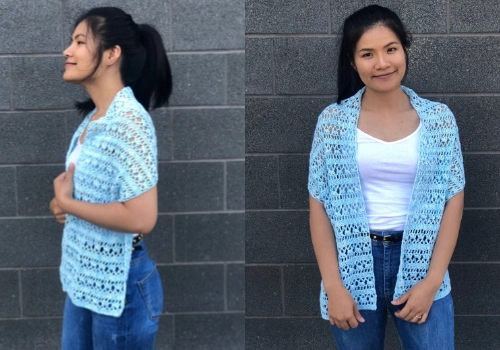 finished lacy crochet scarf